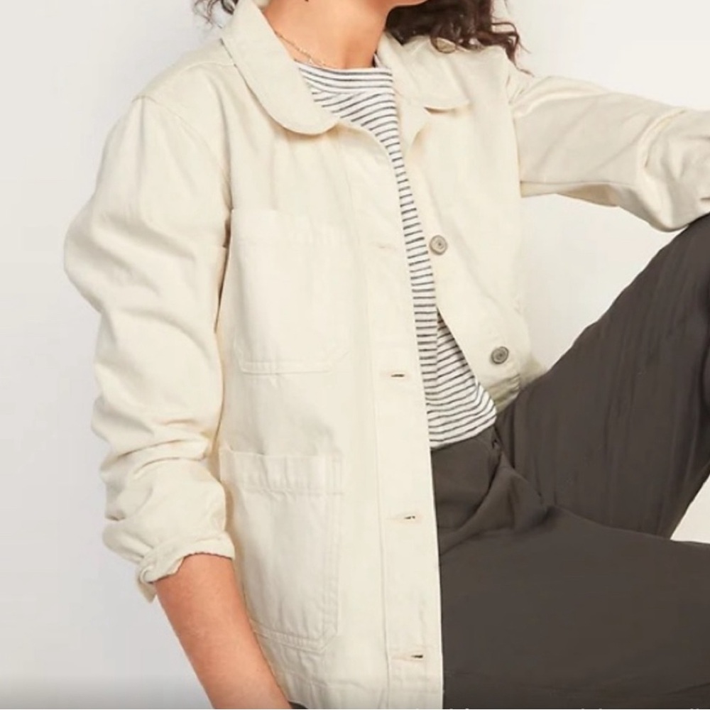 Old Navy Oversized Cream Artist’s Jacket